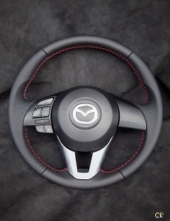 Перетяжка руля Мазда 3 натуральной кожей